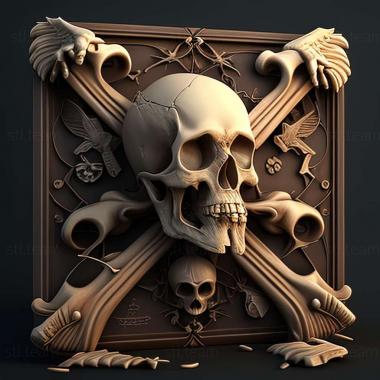 3D model Skull and Bones game (STL)